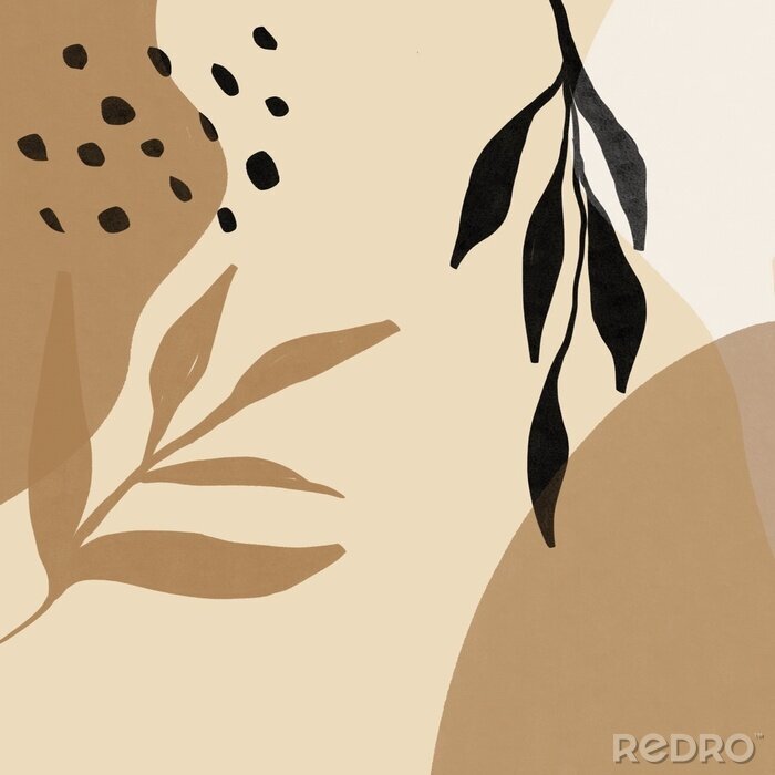Poster Minimalistisches Muster mit Blättern