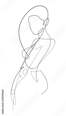 Poster Minimalistisches Porträt einer Frau