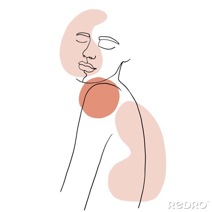 Poster Minimalistisches Porträt eines Mädchens