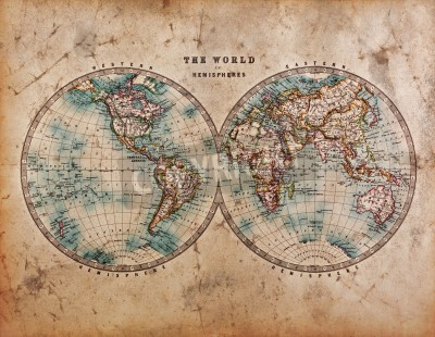 Poster Mittelalterliche Weltkarte