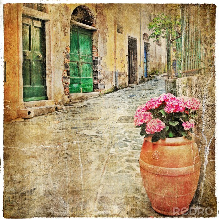 Poster Mittelmeergasse Retro