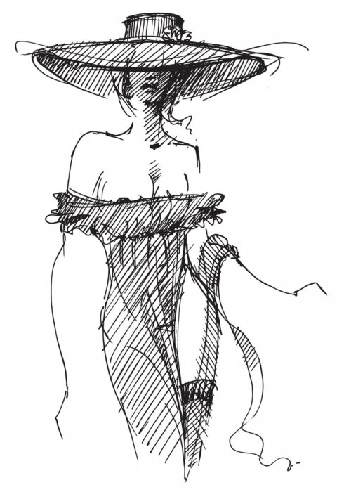 Poster Modedesign-Skizze