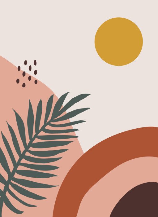 Poster Moderne Komposition im Boho-Geiste