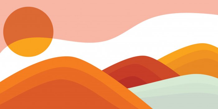 Poster Moderne Komposition mit Sonnenaufgang