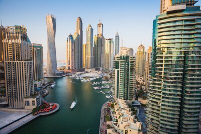 Poster Moderne Wolkenkratzer in Dubai