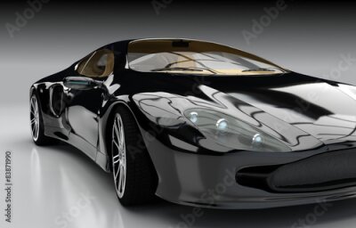 Poster Moderner schwarzer Sportwagen