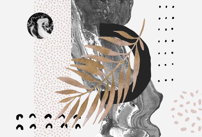 Poster Modernes Design mit Blättern