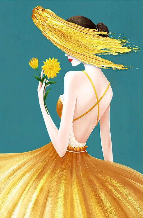 Poster Modernes Konzept einer Frau Glam