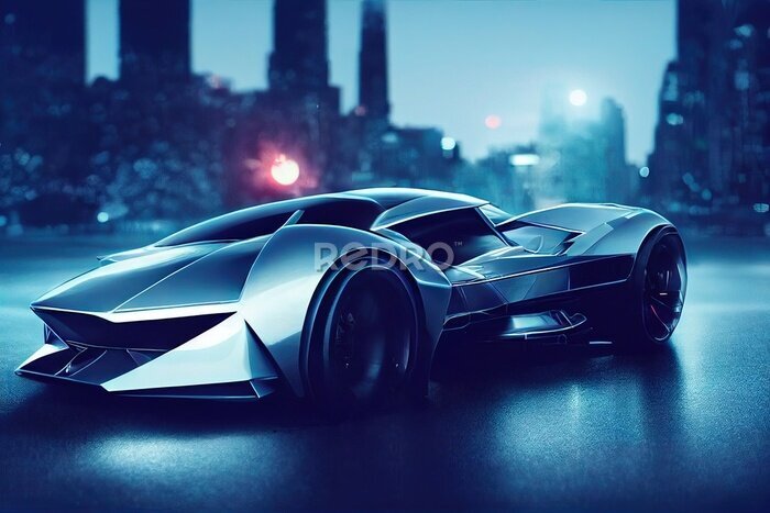 Poster Modernes Metallauto