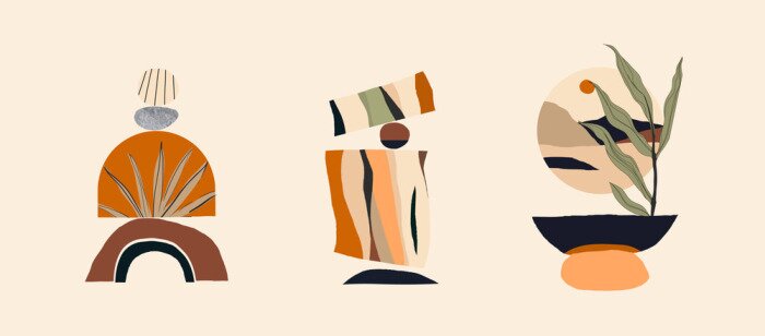 Poster Modernes Muster im Boho-Stil