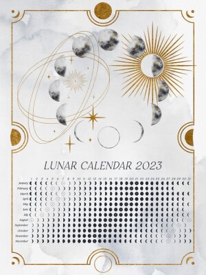 Poster Mondgrauer Kalender 2023