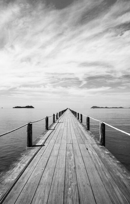 Poster Monochrome Ansicht des Piers