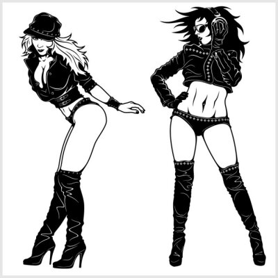 Poster Monochrome Punk Frauen