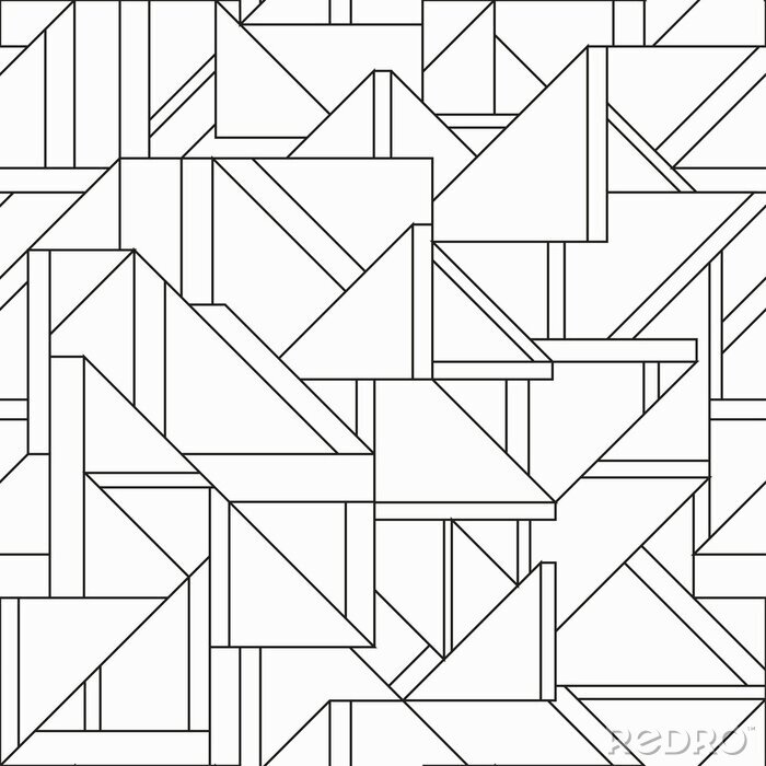 Poster Monochromes Muster mit Dreiecken