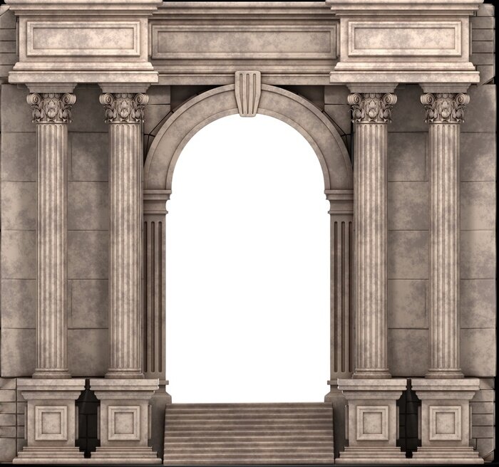 Poster Monumentales Steintor mit Säulen