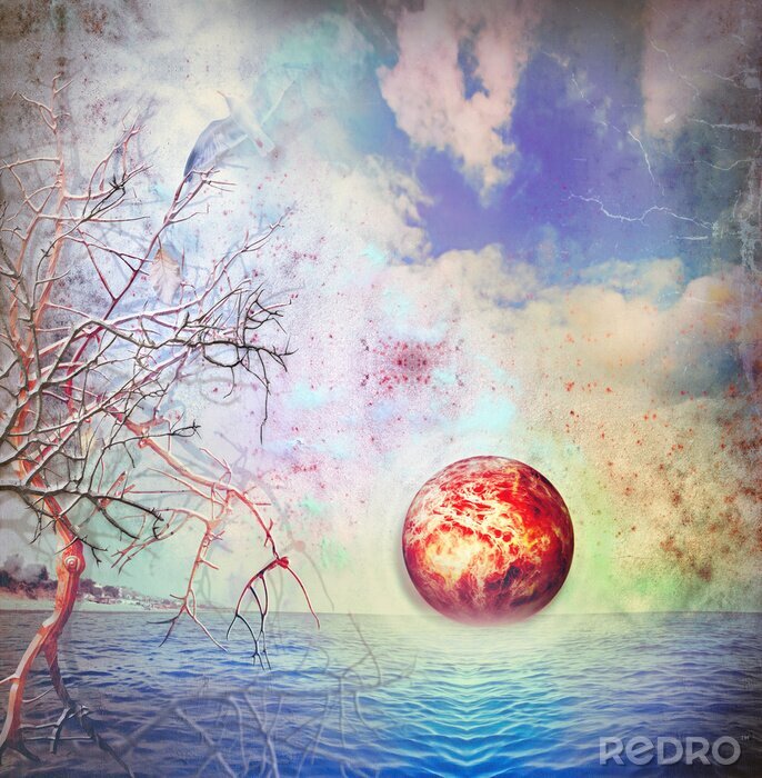 Poster Morgen in einer Fantasiewelt