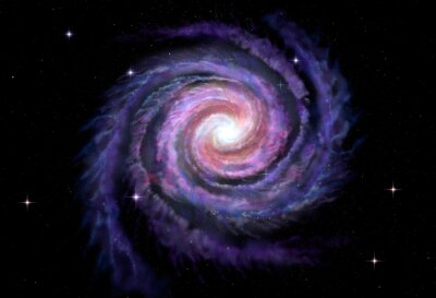 Poster Motiv Kosmos und Spiralgalaxie
