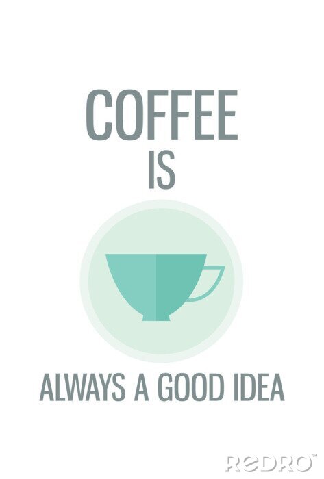 Poster Motivation mit moderner Kaffeegrafik