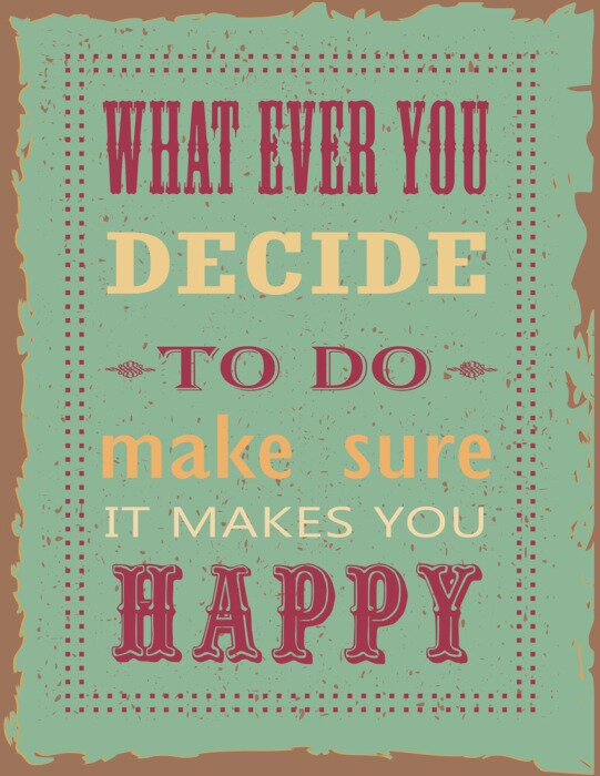 Poster Motivation über Glück