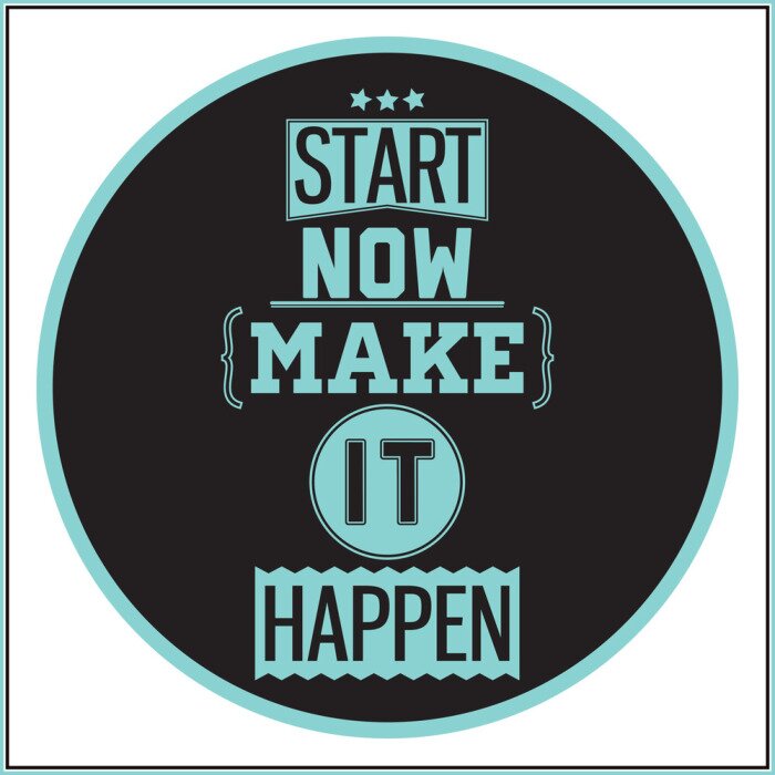 Poster Motivationsaufschrift auf Englisch