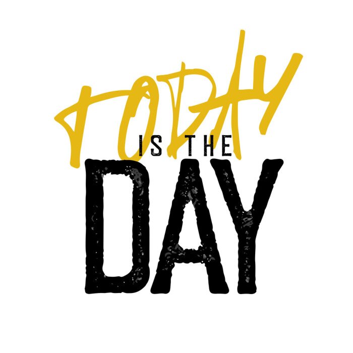 Poster Motivierende goldene Inschrift