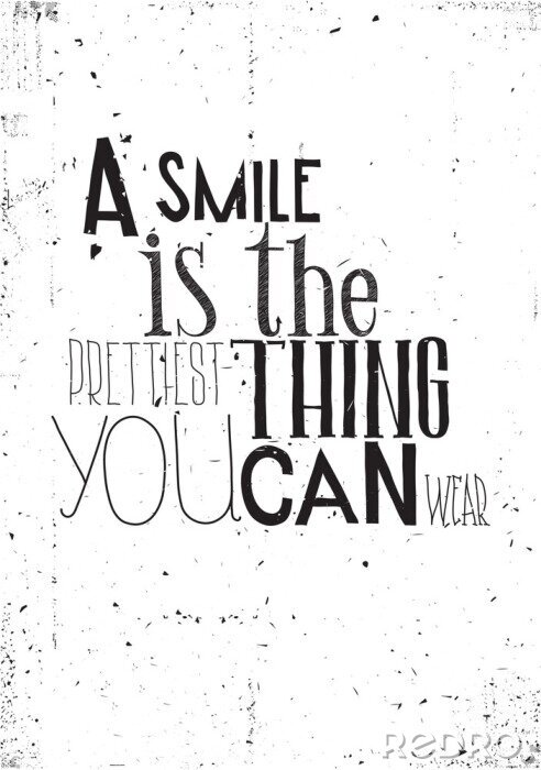 Poster Motivierende Inschrift über ein Lächeln auf gealtertem Hintergrund