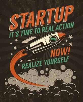 Poster Motivierender Slogan und ein Raumfahrzeug