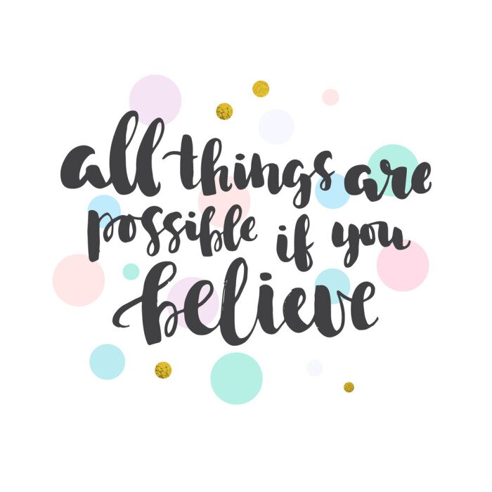 Poster Motivierender Text auf pastellfarbenem Hintergrund