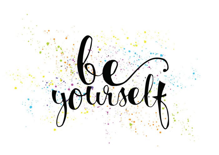 Poster Motivierender Text mit farbigen Akzenten