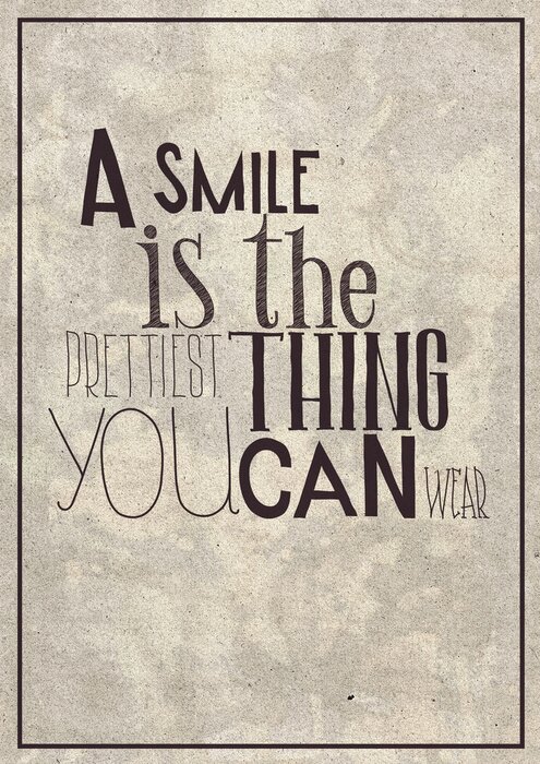 Poster Motivierendes Vintage-Smile-Zitat