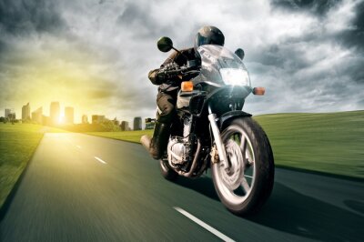 Motorrad auf der Autobahn