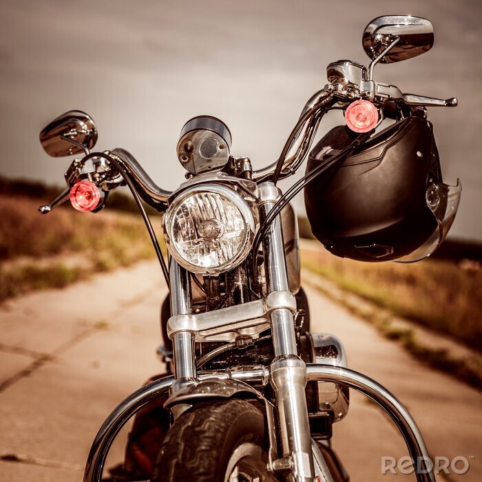 Poster Motorrad auf der Straße