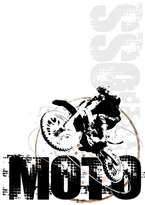 Poster Motorrad im Grunge-Stil