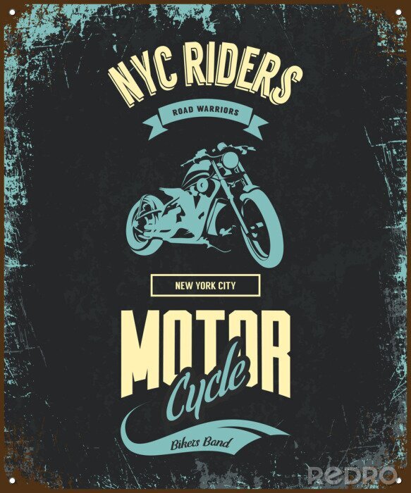 Poster Motorradfahrzeug auf einer Grafik