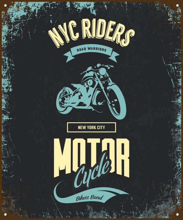 Poster Motorradfahrzeug auf einer Grafik