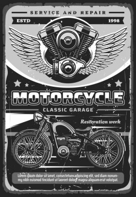 Poster Motorradwerkstatt für Fahrzeuge