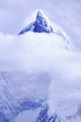 Poster Mount Everest in den Wolken