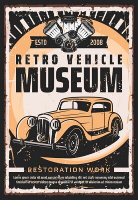 Poster Museum für Retrofahrzeuge