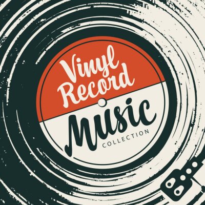 Sticker Musik auf Vinyl