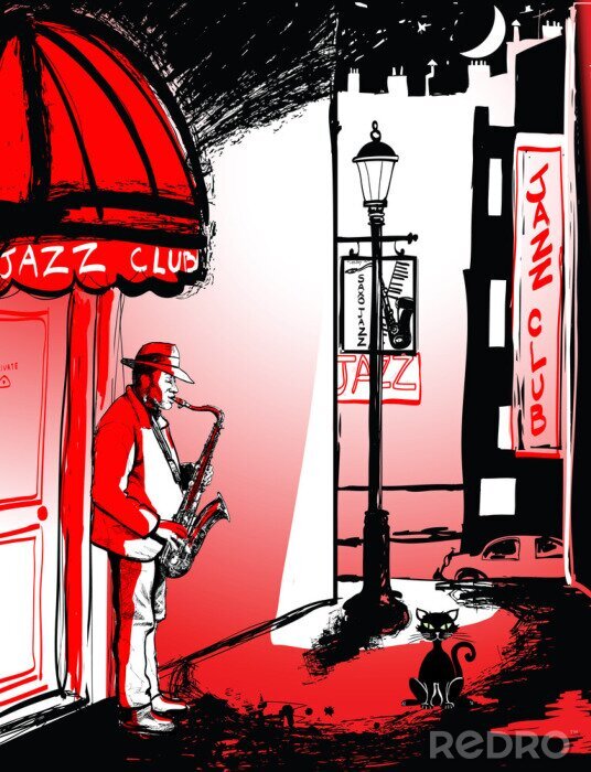 Poster Musik des Saxophonisten