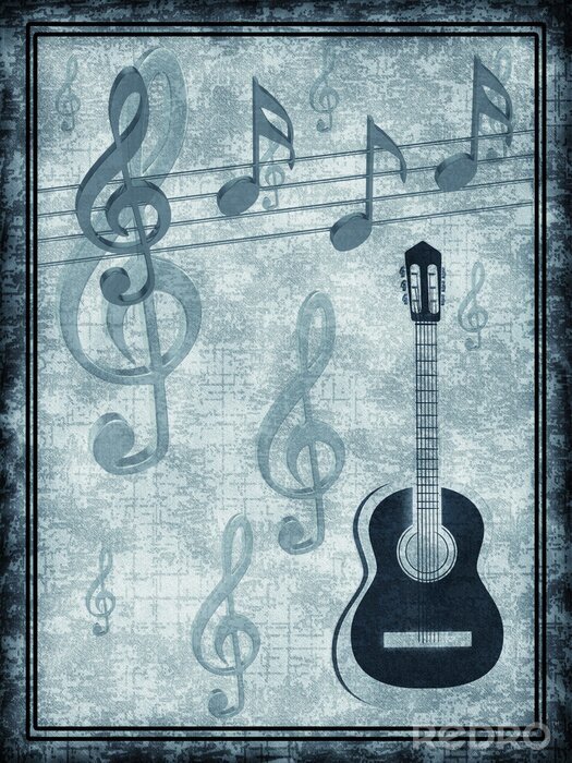 Poster Musik Gitarre in der Abbildung