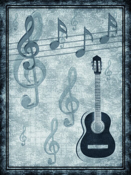 Poster Musik Gitarre in der Abbildung
