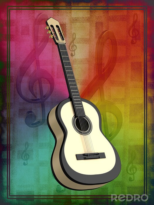 Poster Musik Gitarre mit abstraktem Hintergrund