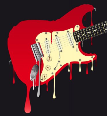 Poster Musik Gitarre rot
