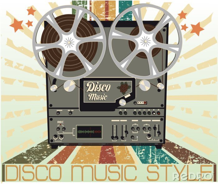 Poster Musik im Disco-Stil