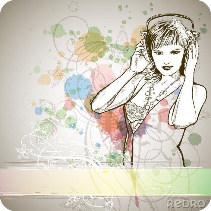 Poster Musik und Frau