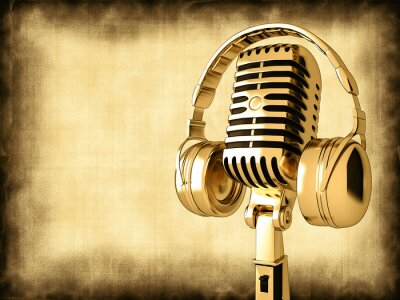 Musik und goldenes Mikrofon