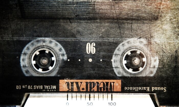 Poster Musik und Grunge-Kassette