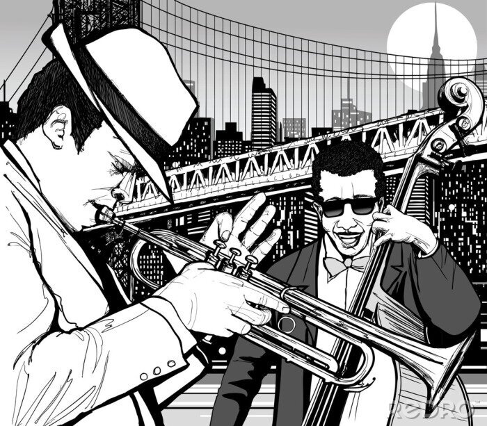 Poster Musik und Jazzband in New York City