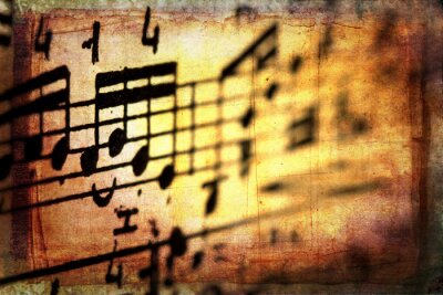 Musik und Noten im Grunge-Stil